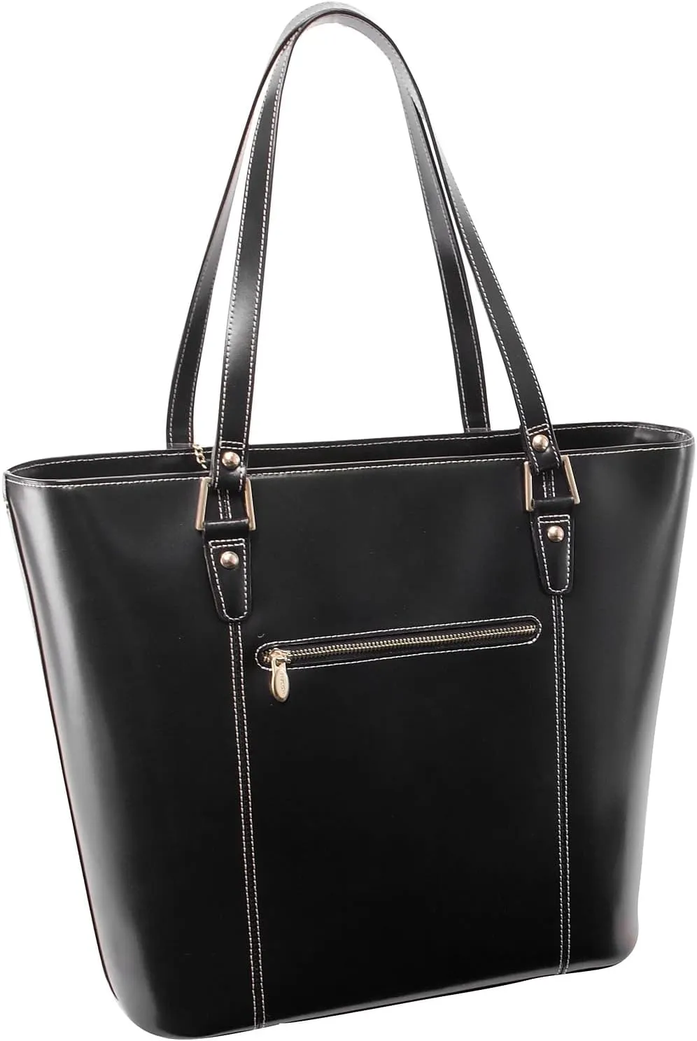 McKlein Leather Ladies' Tote with Tablet Pocket- DEVA- Black