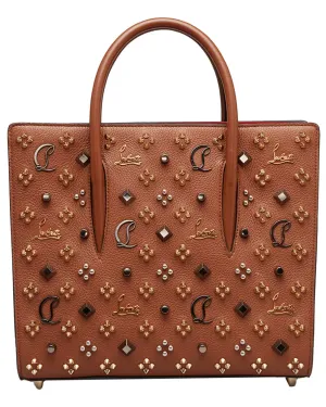 Medium Paloma Studded Leather Tote in Biscotto
