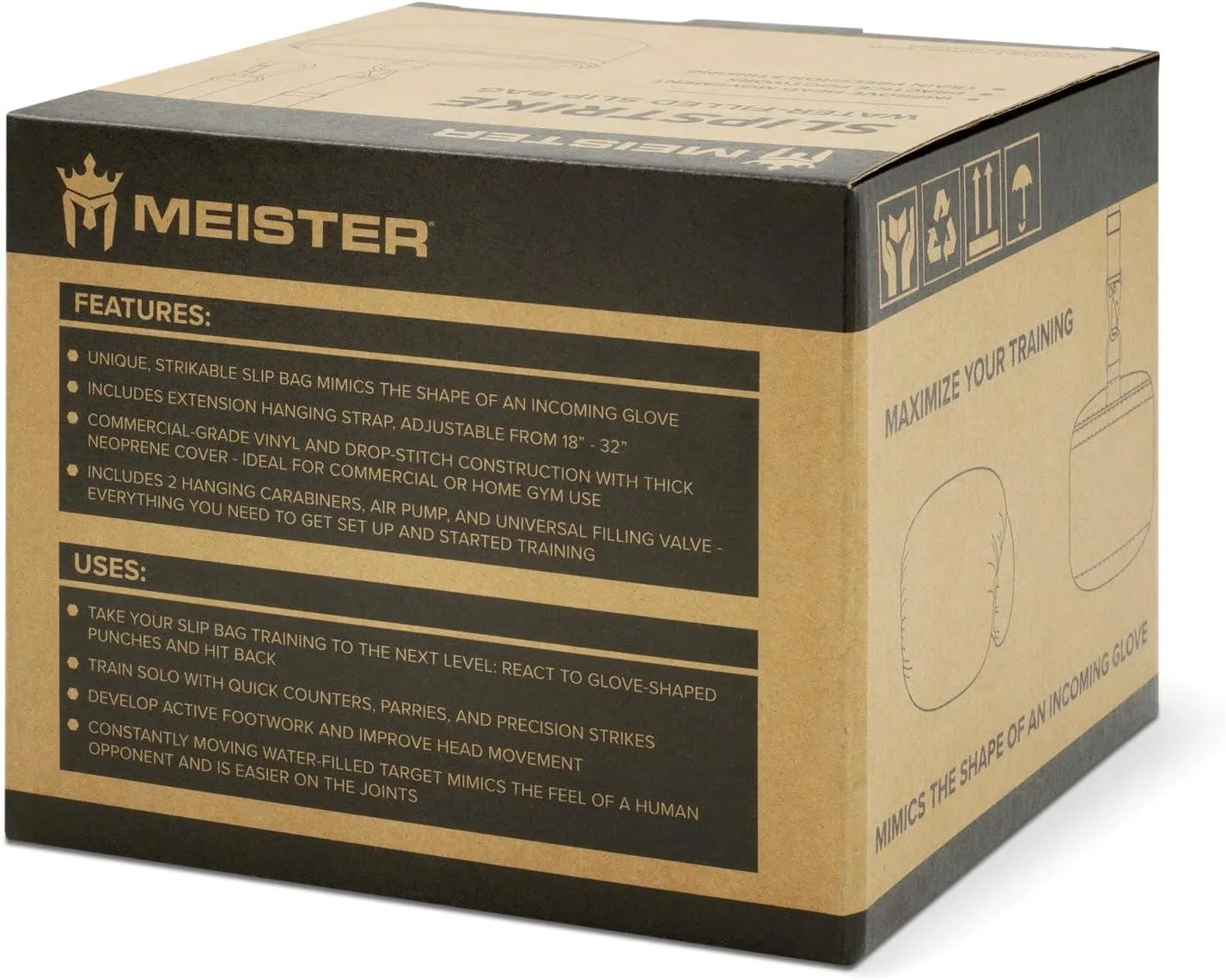 Meister SlipStrike Water-Filled Boxing Slip Bag w/Hanging Strap & Carabiners