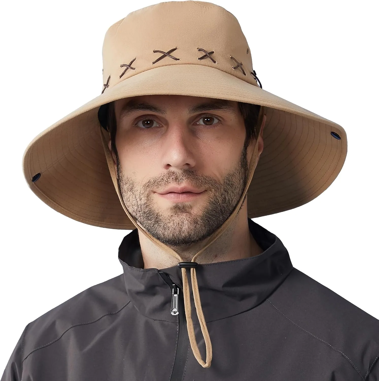 Men Sun Hat Summer UV Protection Wide Brim Bucket Hats Packable Boonie Cap for Fishing Hiking Gardening Safari Beach