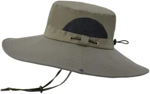 Men Women Mesh Breathable Summer Outdoor Fishing Hat UV Protection Sun Cap Adjustable Wide Brim Bucket Boonie Cap