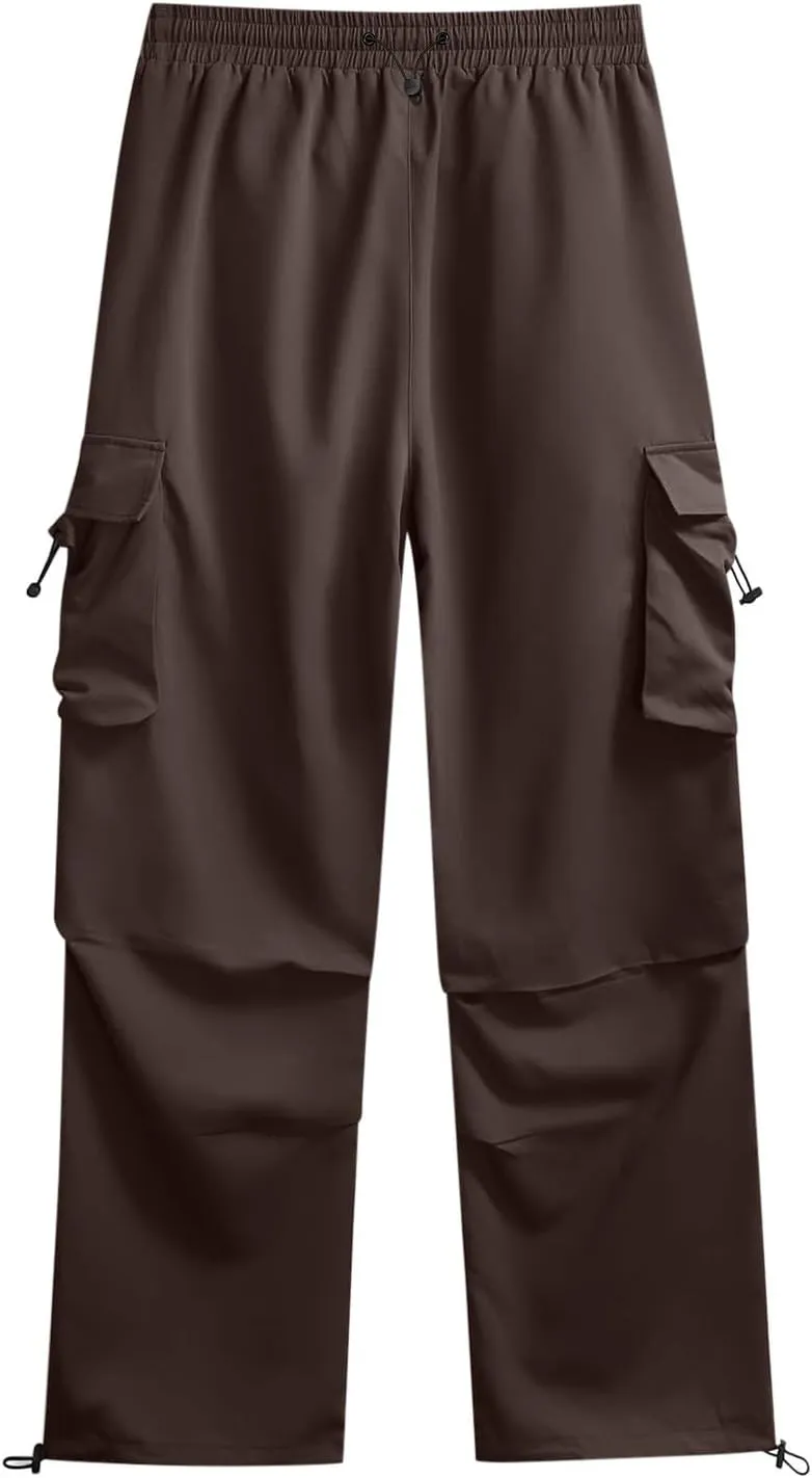 Men's Hip Hop Parachute Jogger Pants Y2K Street Baggy Trousers Rap Hippies Cargo Pants Harem Pants with Pockets