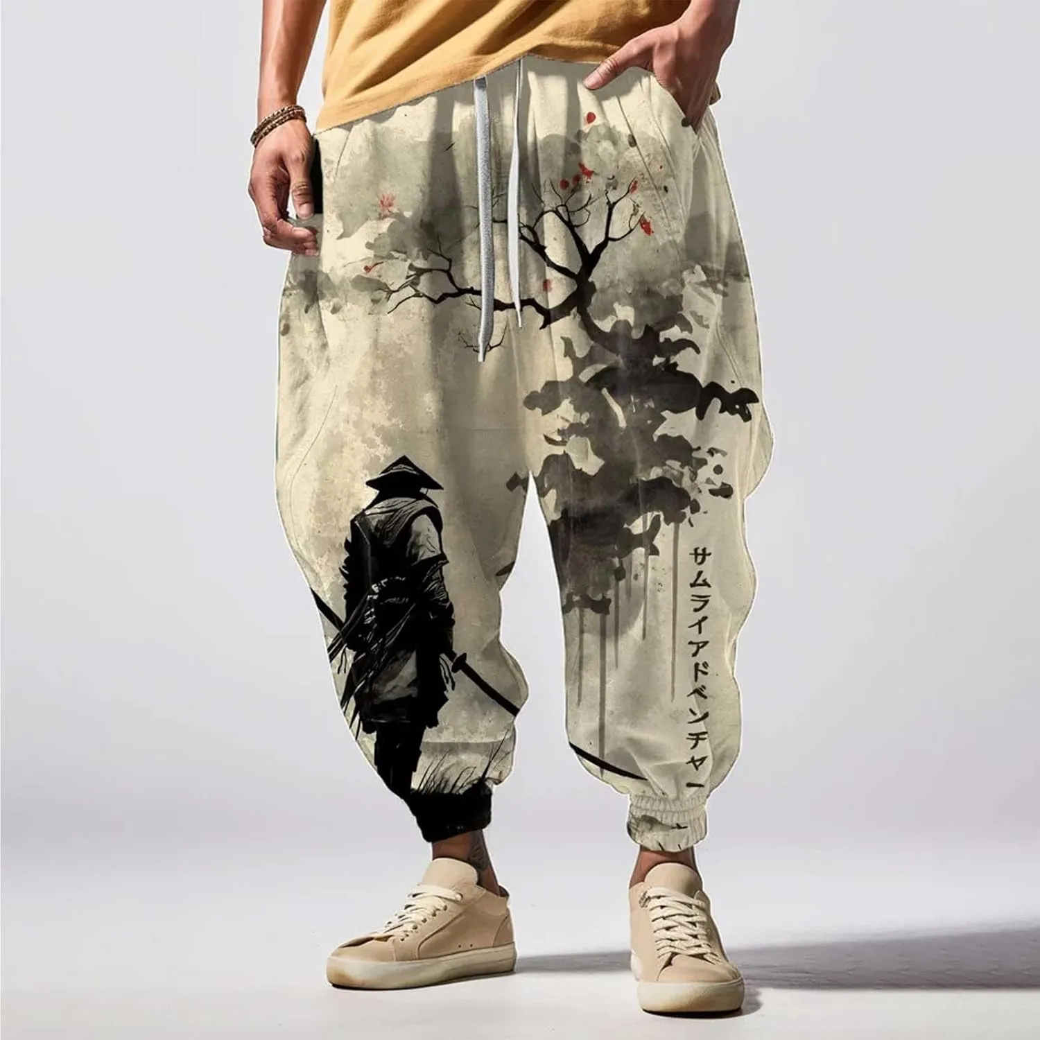 Mens Joggers Sweatpants Fashion Street Feel Casual Sweatpants Men Cotton Baggy Hippih Yoga Harem Pants Boho Pants