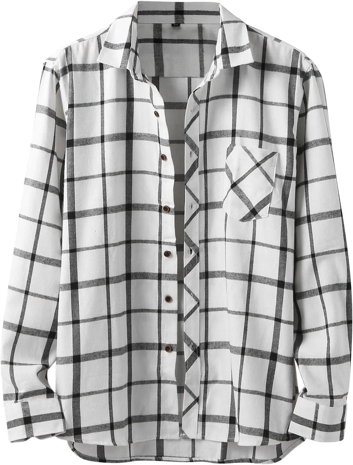 Mens Plaid Jacket Fashionable Square Printing Lightweight Breathable Long Sleeve Lapel Formal Shirt with Hood for
