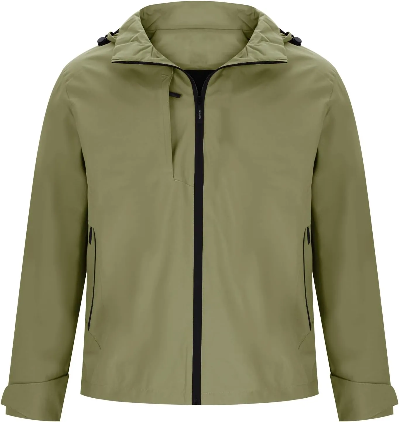 Men's Softshell Military Jacket Fleece Lined Water Repellent Outdoor Reflective Coat with Removable Hood
