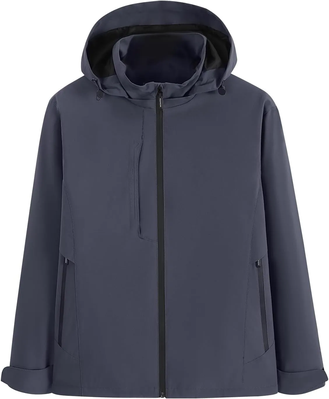 Men's Softshell Military Jacket Fleece Lined Water Repellent Outdoor Reflective Coat with Removable Hood