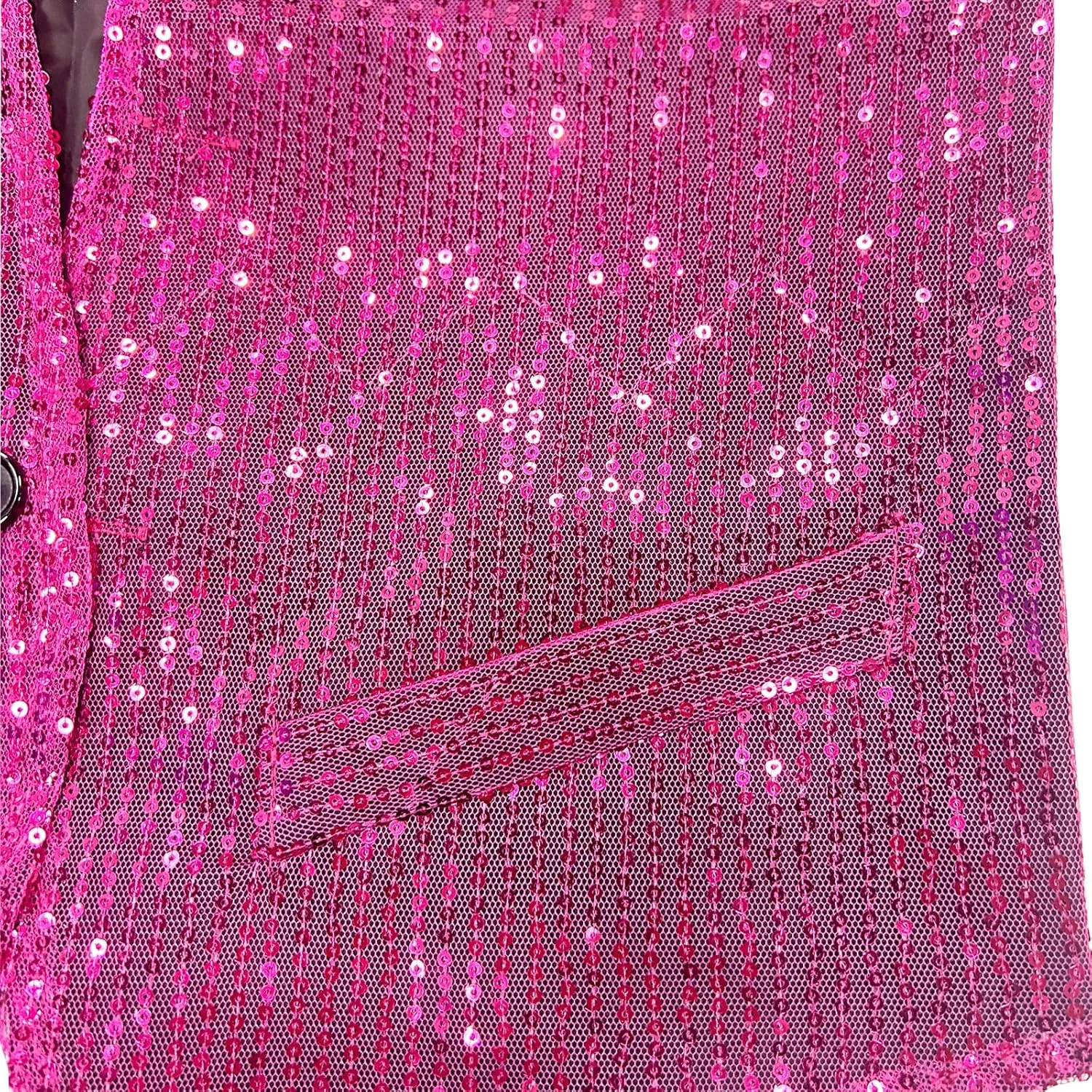 Men's Sparkling Sequin Vest V-Neck Slim Fit Waistcoat for Dancing Christmas Party Wedding Prom Events