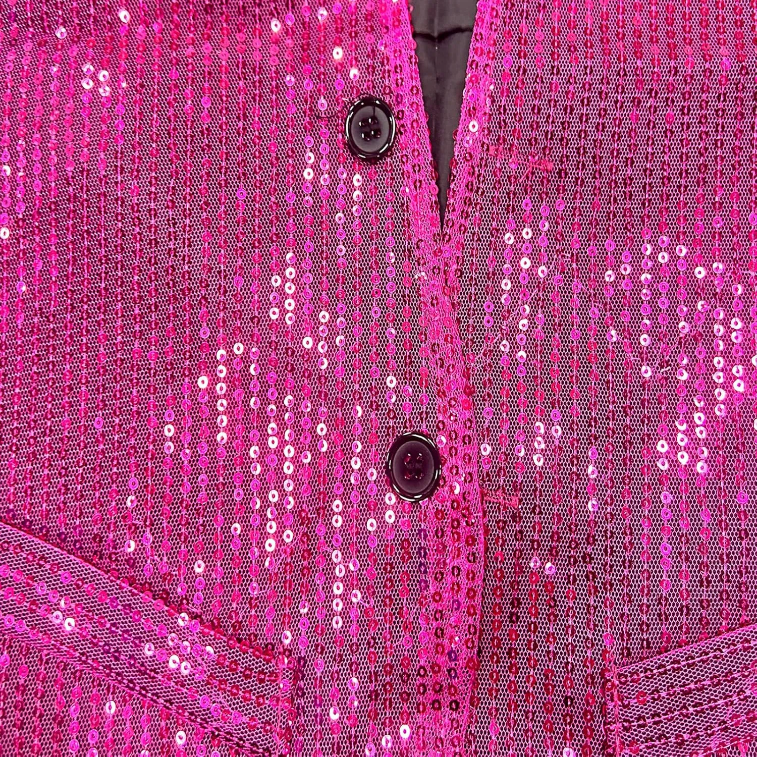 Men's Sparkling Sequin Vest V-Neck Slim Fit Waistcoat for Dancing Christmas Party Wedding Prom Events