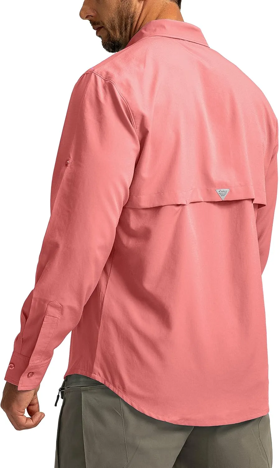 Men's Sun Protection Fishing Shirts Long Sleeve Travel Work Shirts for Men UPF50  Button Down Shirts with Zipper Pockets