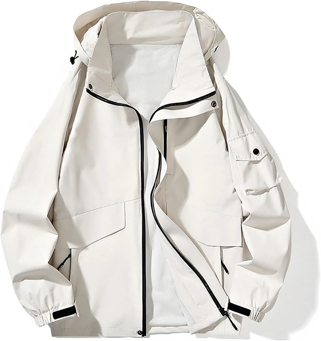 Mens Windbreaker Jackets Lightweight Rain Jacket Men Waterproof Winter Outdoor Coat for Men with Detachable Lining S-5XL