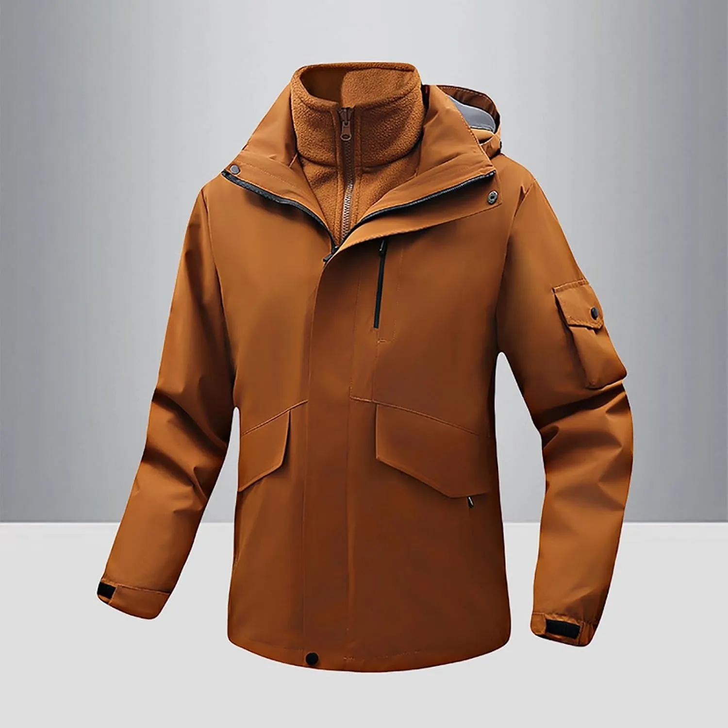 Mens Windbreaker Jackets Lightweight Rain Jacket Men Waterproof Winter Outdoor Coat for Men with Detachable Lining S-5XL
