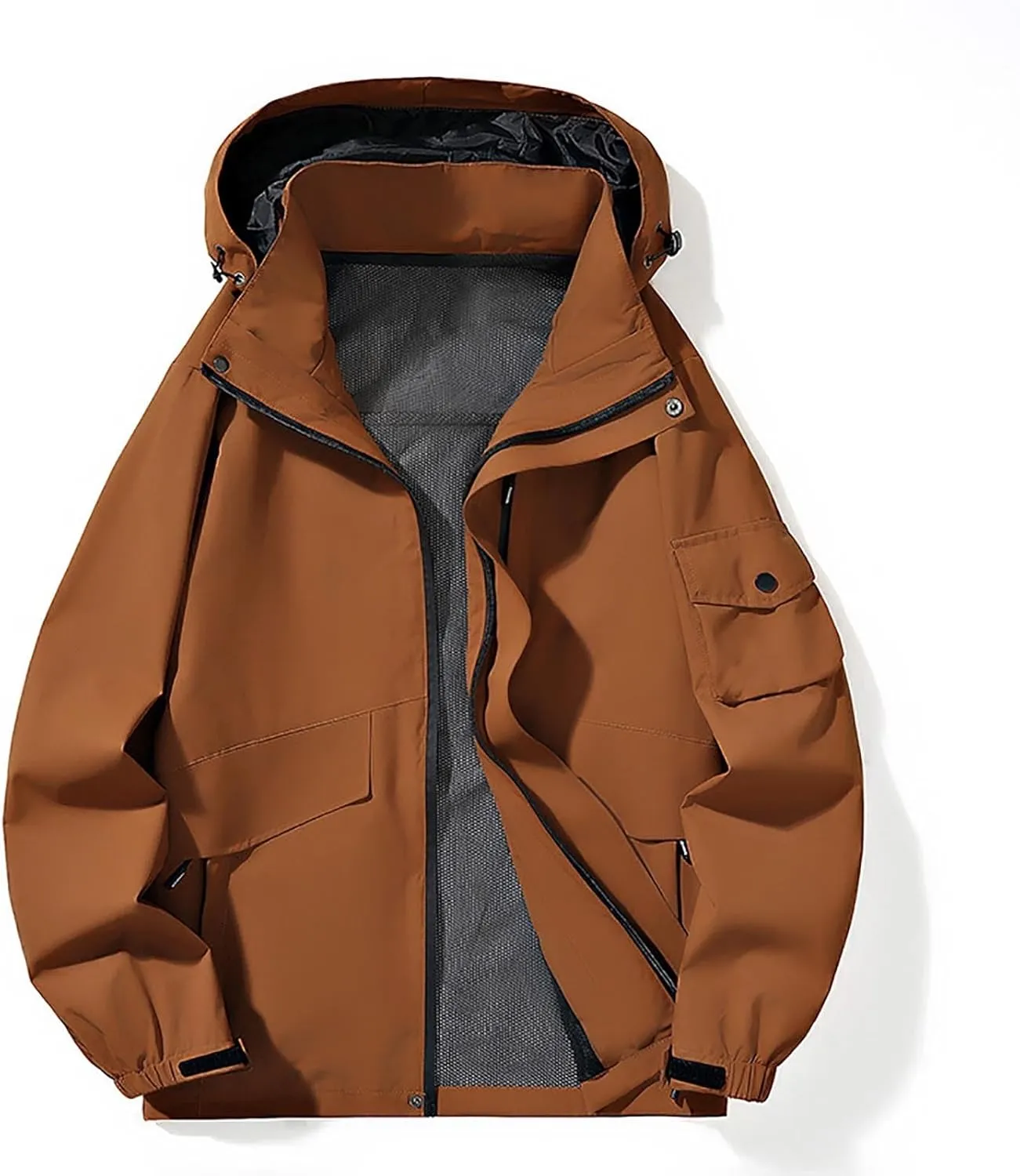 Mens Windbreaker Jackets Lightweight Rain Jacket Men Waterproof Winter Outdoor Coat for Men with Detachable Lining S-5XL