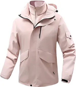 Mens Windbreaker Jackets Lightweight Rain Jacket Men Waterproof Winter Outdoor Coat for Men with Detachable Lining S-5XL