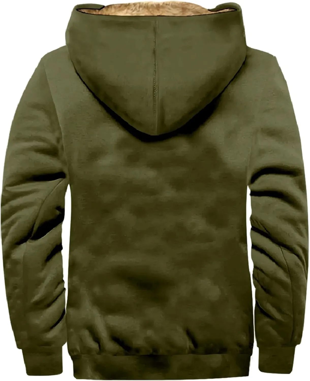 Men's Winter Jacket Hooded Sweater with Brown Pocket Cotton Jacket Hooded Windproof Windbreaker Jacket for Men