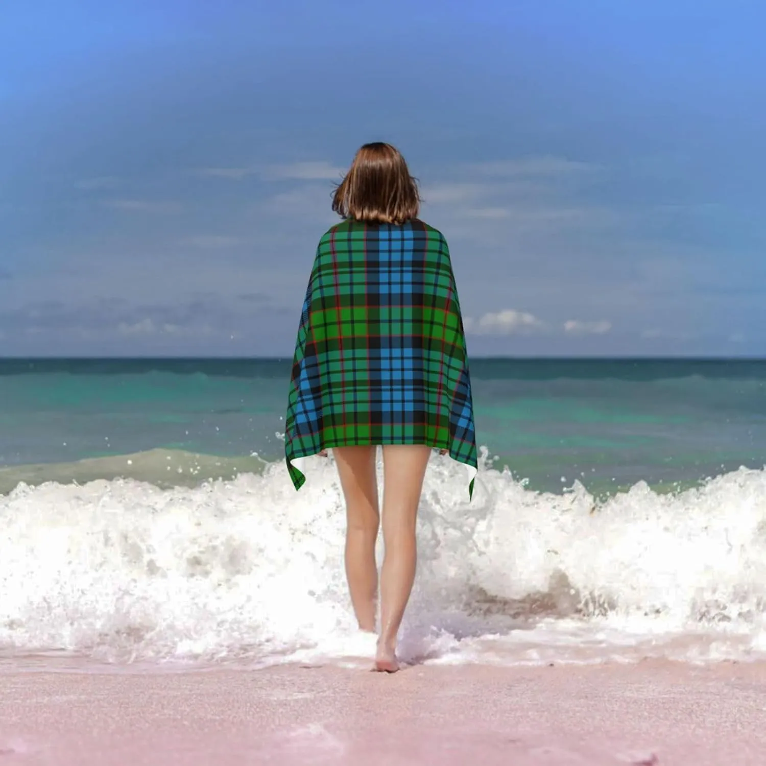 Microfiber Absorbent Bath Towel, Scottish Clan Fletcher Tartan Plaid Adult Quick-Drying Beach Towel, Travel Vacation, Outdoor Activities, Beach, Swimming Essential Accessories