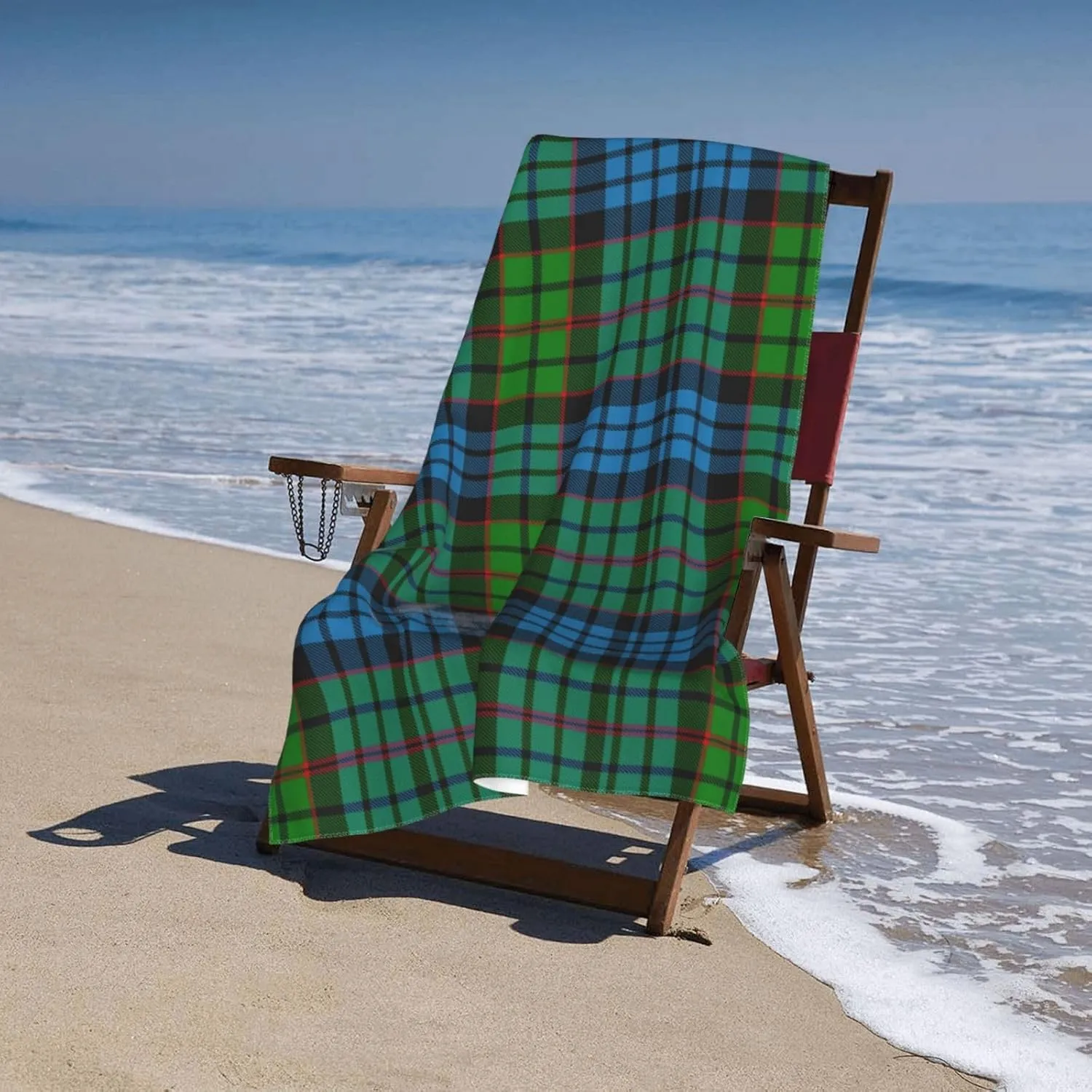 Microfiber Absorbent Bath Towel, Scottish Clan Fletcher Tartan Plaid Adult Quick-Drying Beach Towel, Travel Vacation, Outdoor Activities, Beach, Swimming Essential Accessories