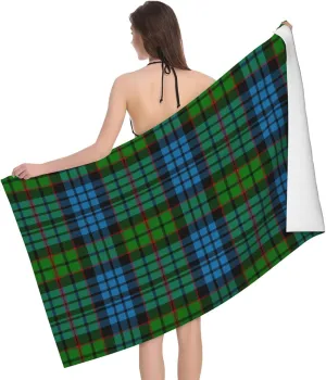 Microfiber Absorbent Bath Towel, Scottish Clan Fletcher Tartan Plaid Adult Quick-Drying Beach Towel, Travel Vacation, Outdoor Activities, Beach, Swimming Essential Accessories