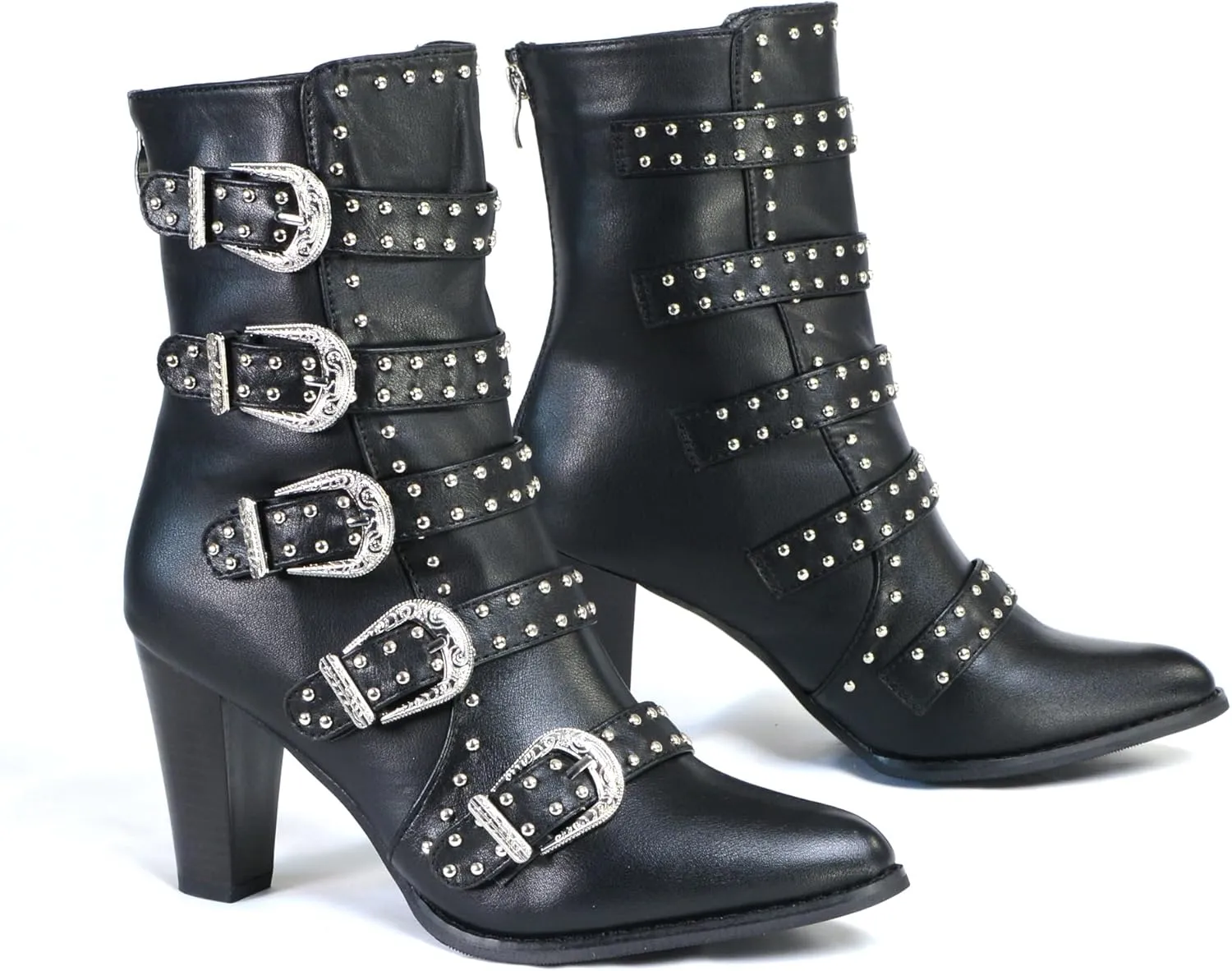 Milwaukee Performance Women's Buckle Up Boot with Studded Bling Accents - Sexy