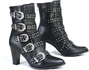 Milwaukee Performance Women's Buckle Up Boot with Studded Bling Accents - Sexy