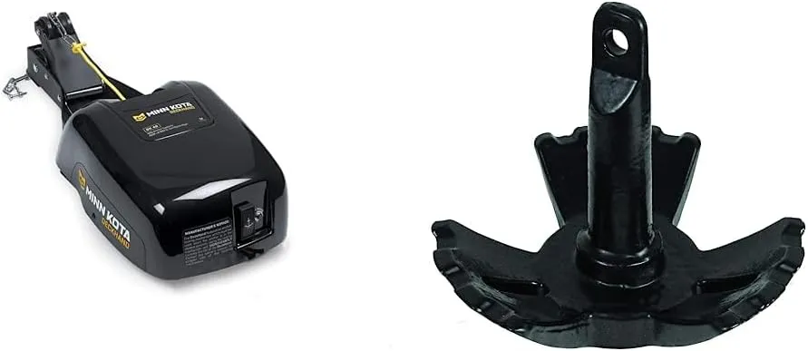 Minn Kota 1810140 DH 40 Deckhand Electric Anchor Winch, 40 lb Anchor Capacity & Extreme Max 3006.6794 BoatTector Vinyl-Coated River Anchor - 35 lbs.