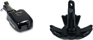 Minn Kota 1810140 DH 40 Deckhand Electric Anchor Winch, 40 lb Anchor Capacity & Extreme Max 3006.6794 BoatTector Vinyl-Coated River Anchor - 35 lbs.