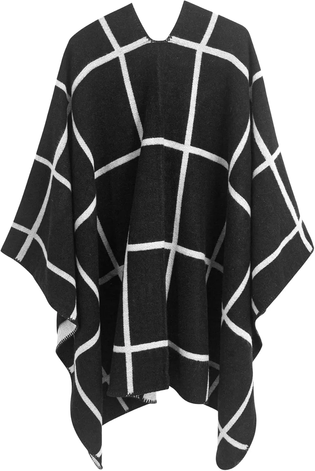 MissShorthair Women's Printed Shawl Wrap Fashionable Open Front Poncho Cape, Gift for Women
