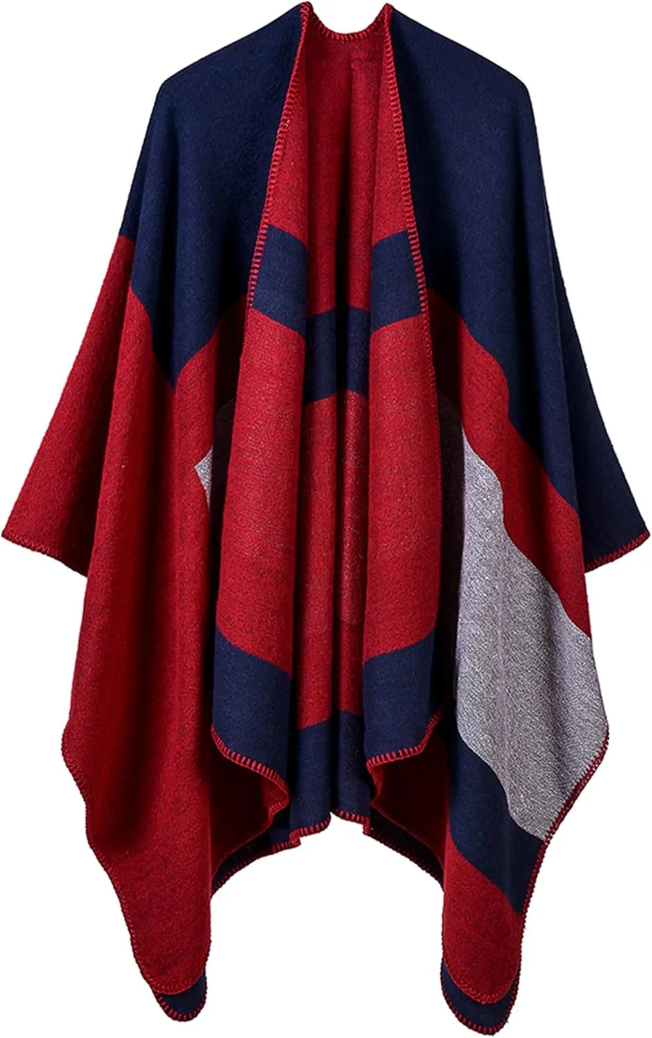 MissShorthair Women's Printed Shawl Wrap Fashionable Open Front Poncho Cape, Gift for Women