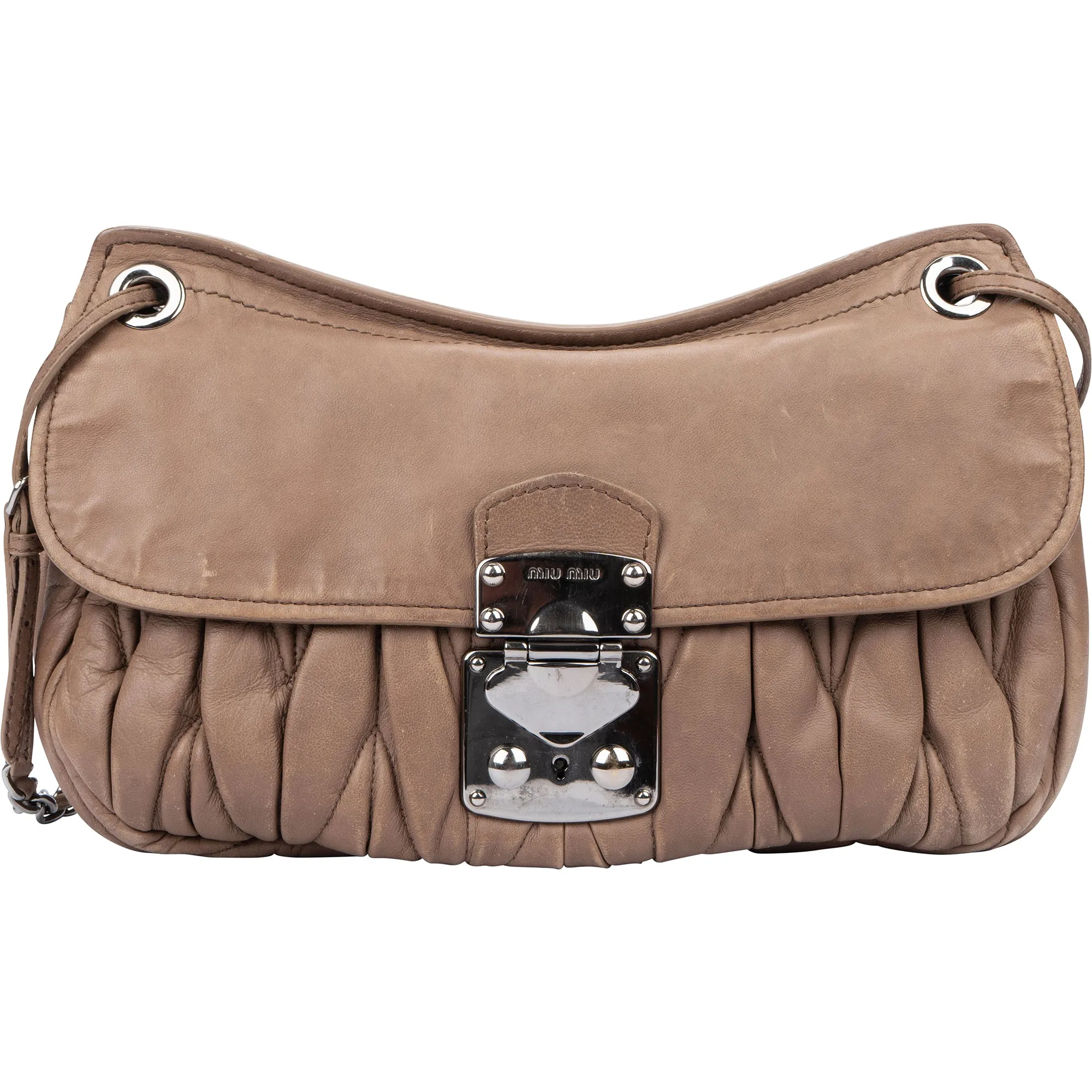 Miu Miu Matelasse Juta Leather Flap Crossbody Bag