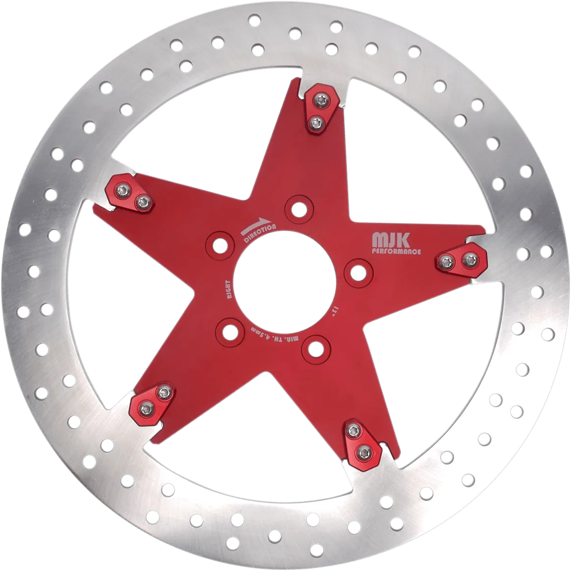 MJK Performance P-4652 Star 13in. Floating Brake Rotor - Red Anodized