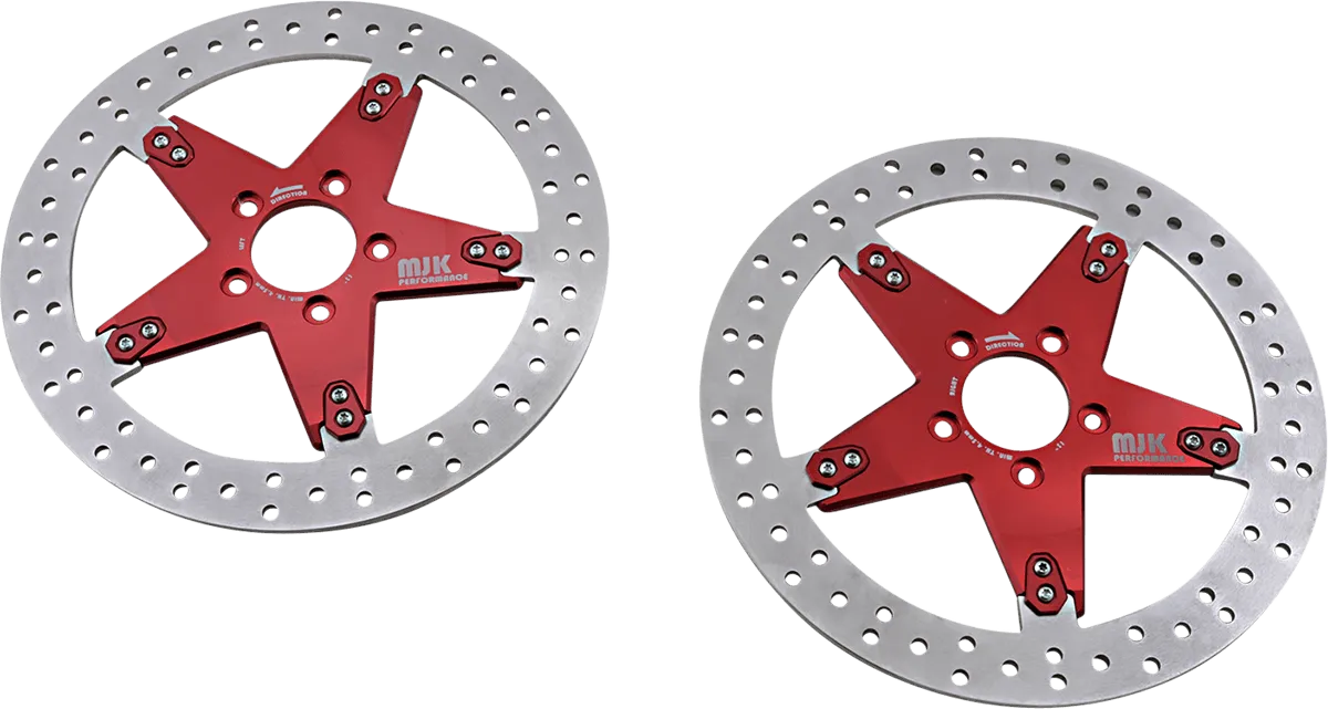 MJK Performance P-4652 Star 13in. Floating Brake Rotor - Red Anodized