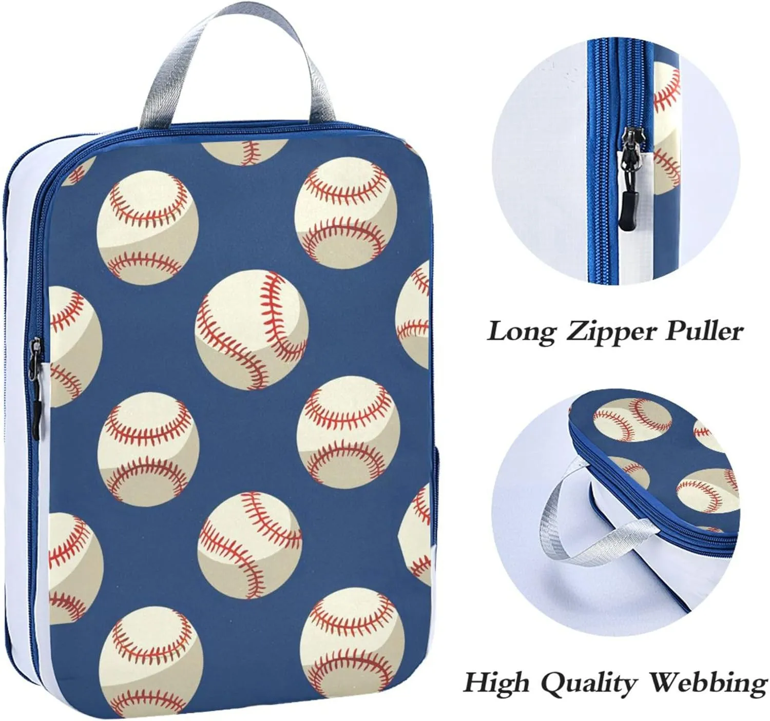 MNSRUU Packing Cubes Magic Baseball Compression Luggage Cubes Packing Bags Travel Organizer for Suitcases, 3 PCS