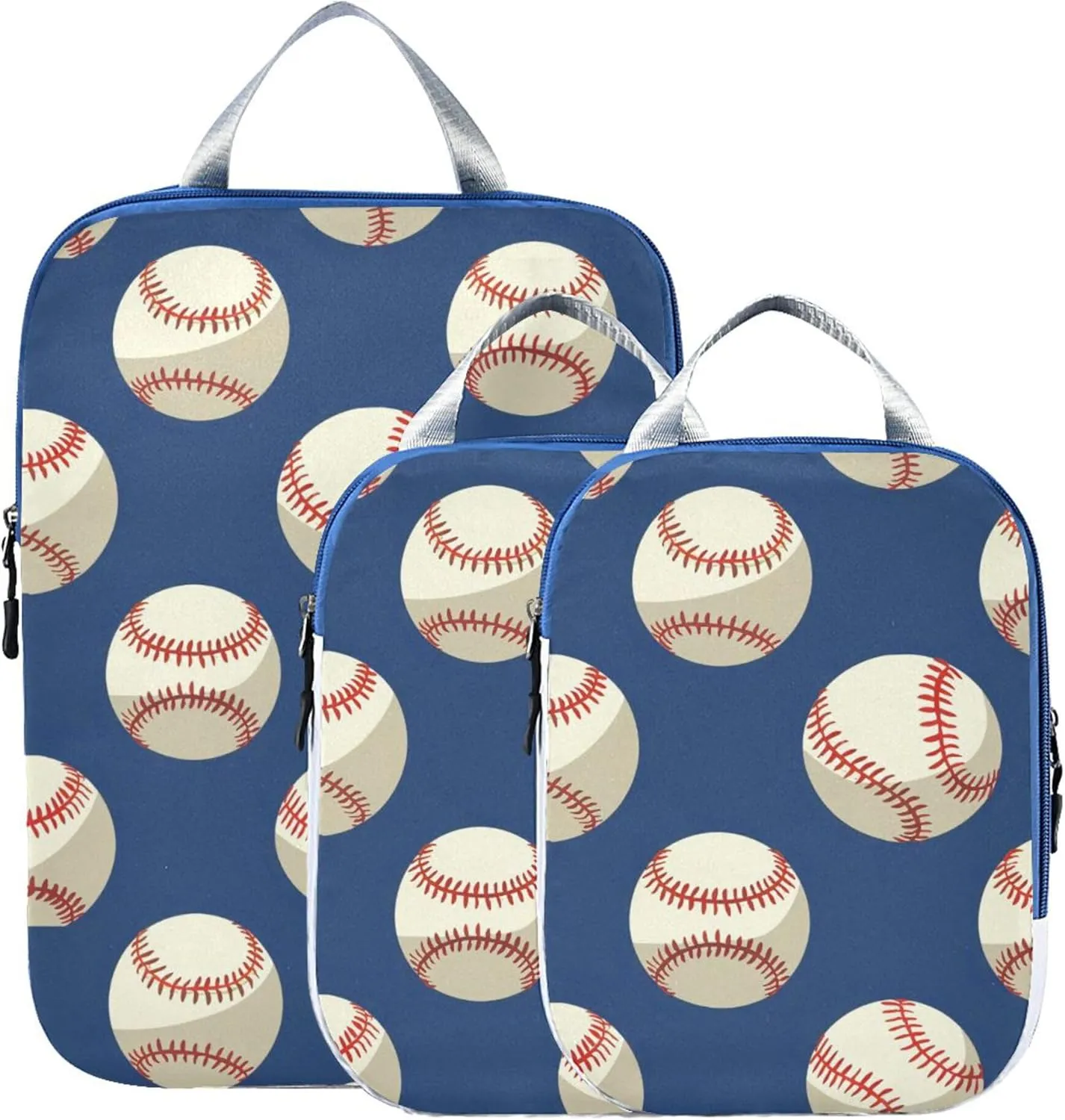 MNSRUU Packing Cubes Magic Baseball Compression Luggage Cubes Packing Bags Travel Organizer for Suitcases, 3 PCS