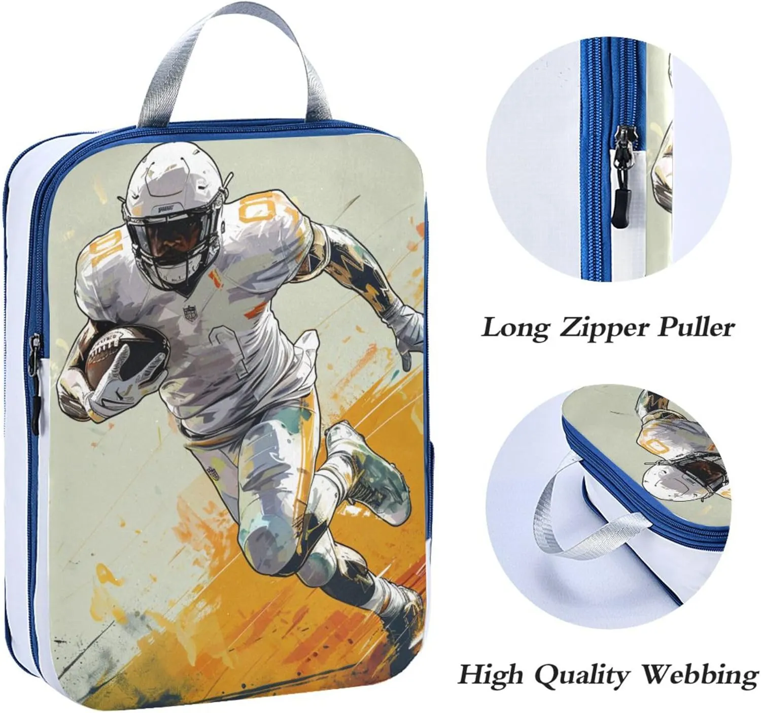MNSRUU Packing Cubes Magic Football Player Compression Luggage Cubes Packing Bags Travel Organizer for Suitcases, 3 PCS