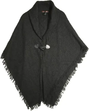 Modena Women's Winter Poncho Cape Blanket Shawl Wrap Cardigan with Toggle Button Closure