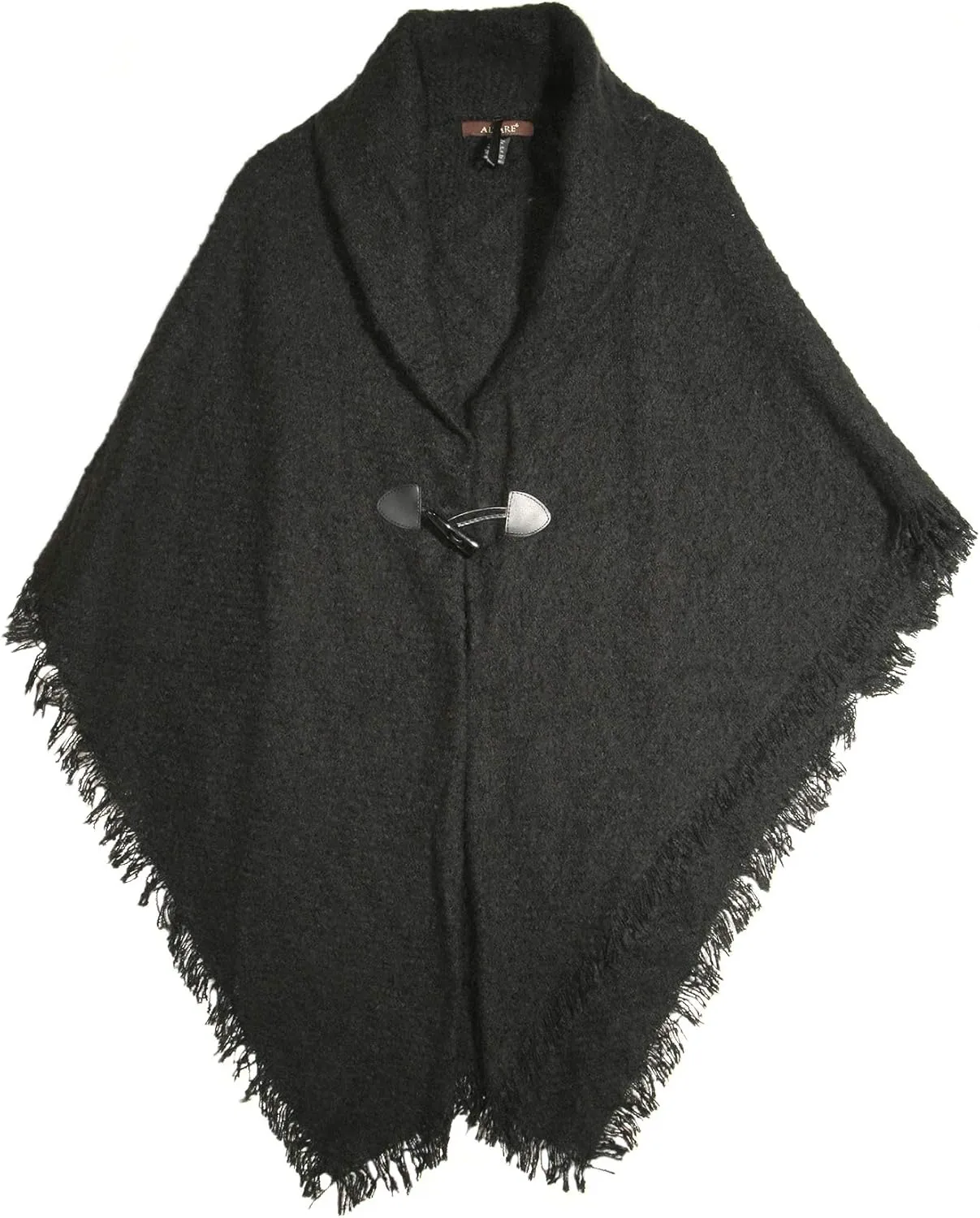 Modena Women's Winter Poncho Cape Blanket Shawl Wrap Cardigan with Toggle Button Closure