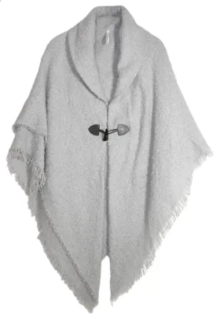 Modena Women's Winter Poncho Cape Blanket Shawl Wrap Cardigan with Toggle Button Closure