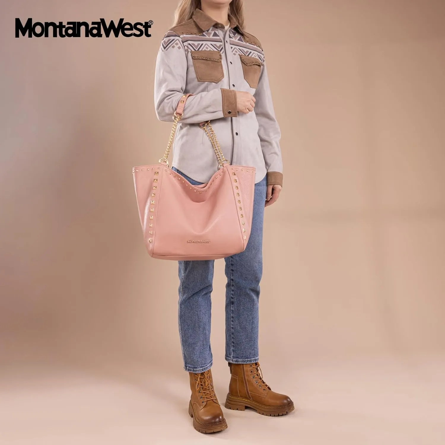 Montana West Large Tote Bag for Women Oversized Shoulder Purses with Chain Handbags
