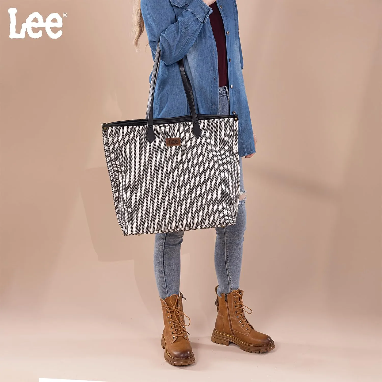 Montana West x Lee Tote Bags for Women Large Shoulder Bag with Multiple Pockets for Travel Work