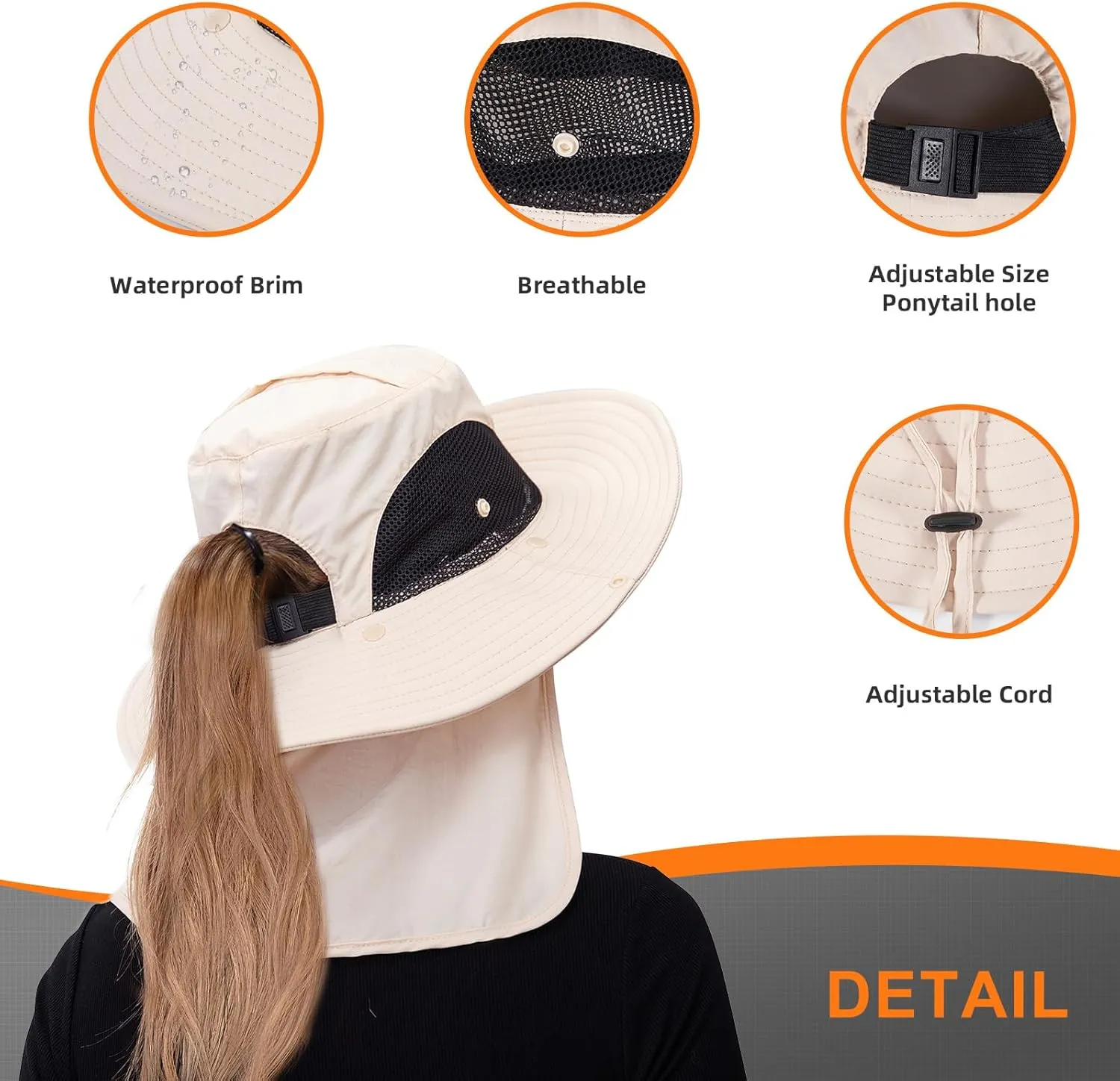 Mosquito Net Hat - Safari Sun Visor Hat with Removable Bug Net for Outdoor Men and Women