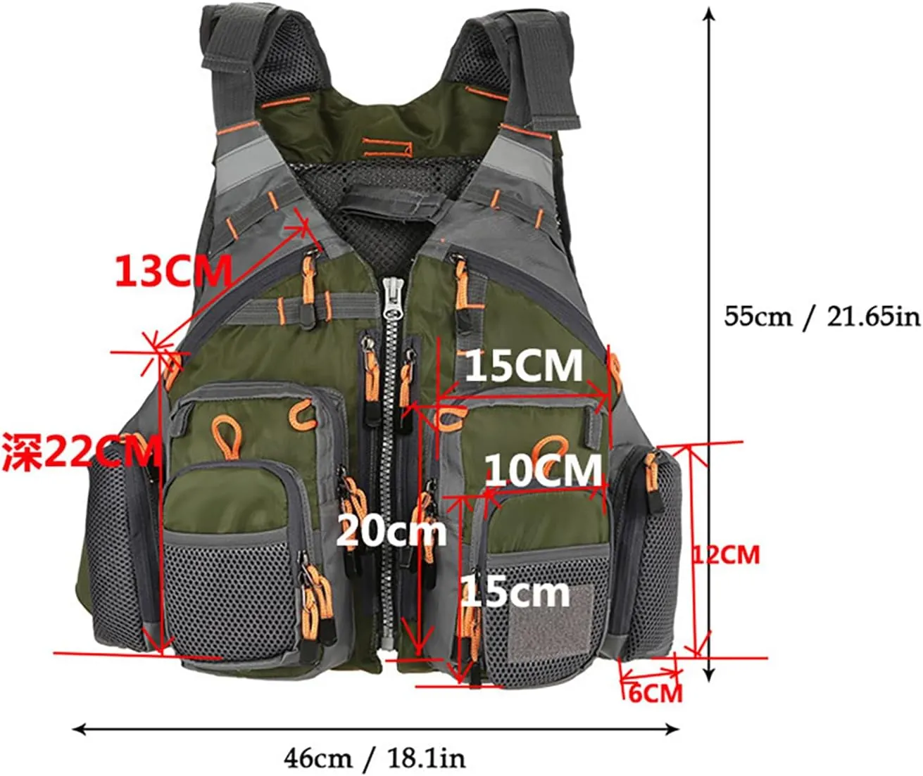 Multifunctional Kayak Life Jackets for Adults - Fishing, Multi Pocket Portable Detachable Clothing with Floating Material Breathable Life-Saving Rock Fishing