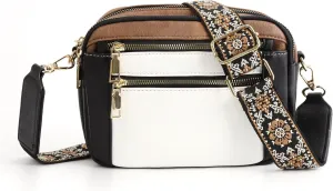 Multifunctional Zipper Crossbody Bag, Multi-Pocket Crossbody Bag for Women, Adjustable And Removable Shoulder Strap.