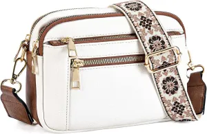Multifunctional Zipper Crossbody Bag, Multi-Pocket Crossbody Bag for Women, Adjustable And Removable Shoulder Strap.