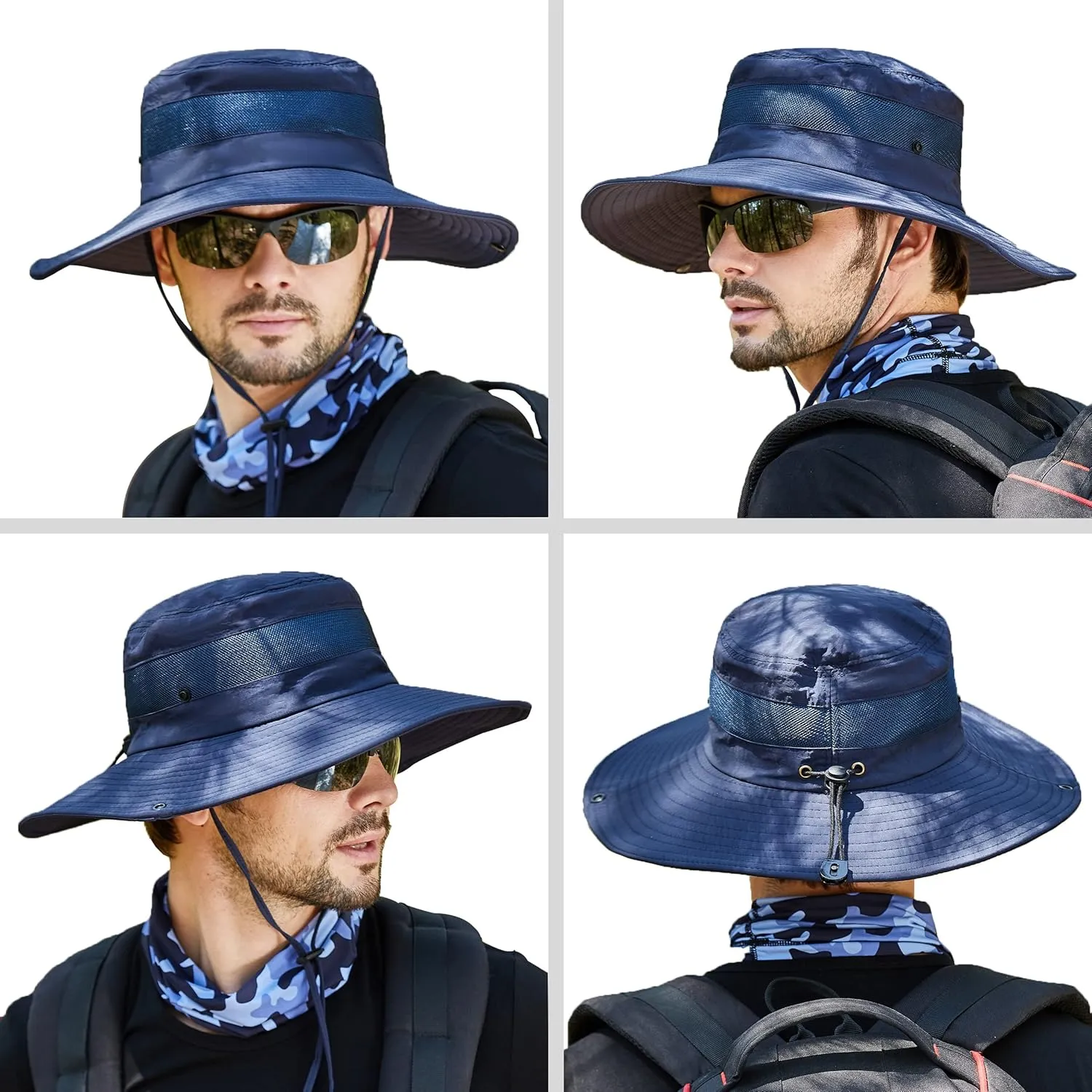 Muryobao Men's Boonie Hat Summer Sun Hat UV Protection Waterproof for Safari Fishing Cap