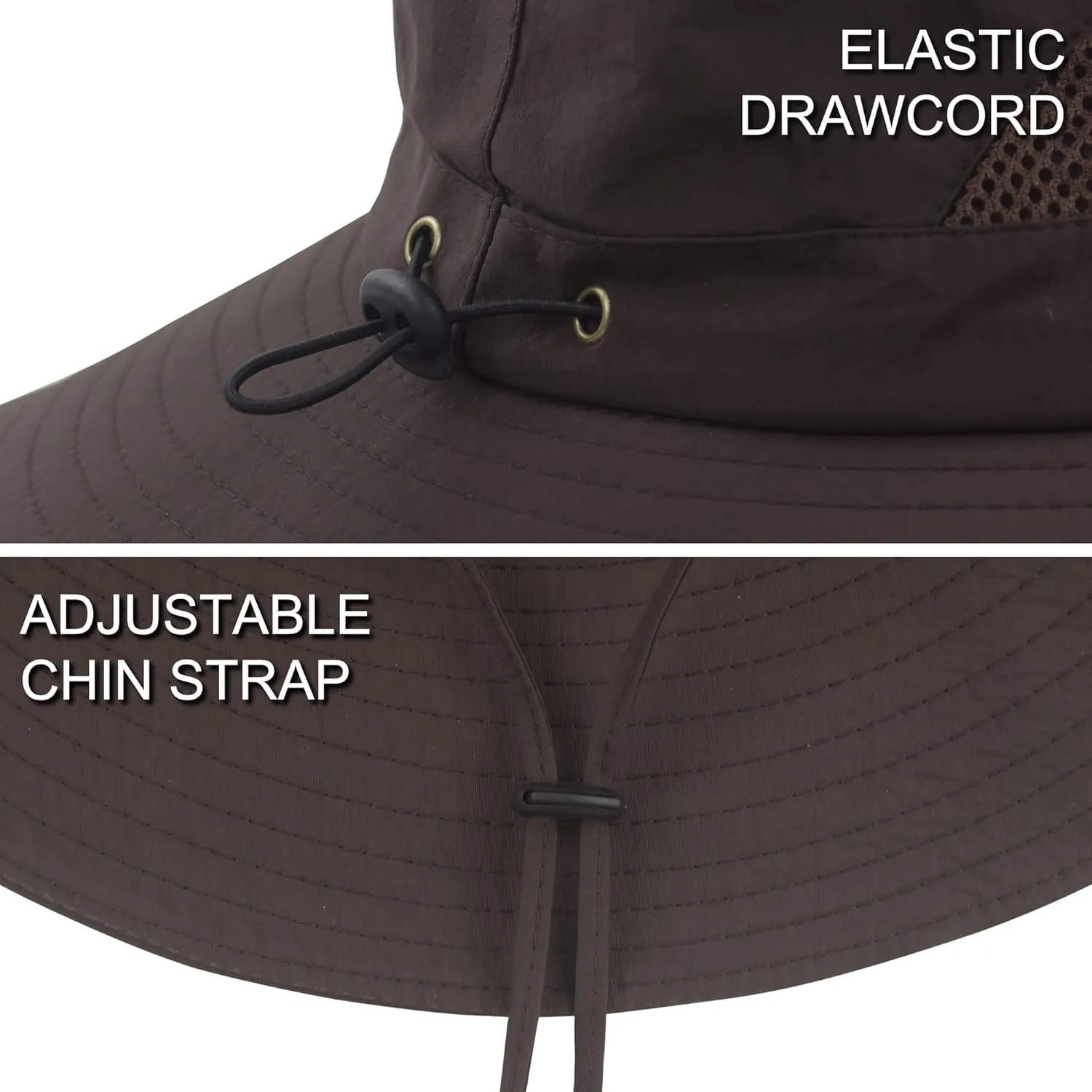 Muryobao Mens Sun Hats UPF 50  Waterproof Mesh Wide Brim Bucket Fishing Hat