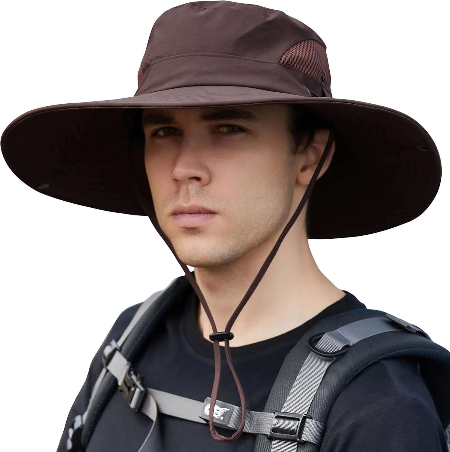 Muryobao Mens Sun Hats UPF 50  Waterproof Mesh Wide Brim Bucket Fishing Hat