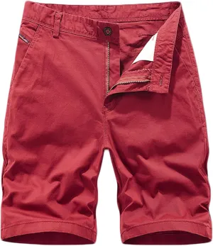 Muscularfit Khaki Shorts for Men 2023 Regular Fit Cotton Cargo Shorts with Pockets Big and Tall Work Utility Shorts Outdoor