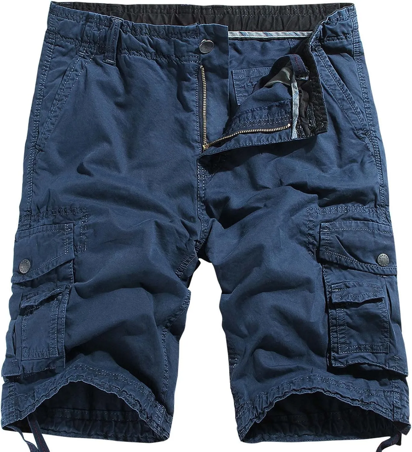 Muscularfit Mens Golf Shorts 6 Inch Inseam Regular Fit Elastic Waist Multi Pockets Cargo Shorts Ultimate Comfort Linen Shorts