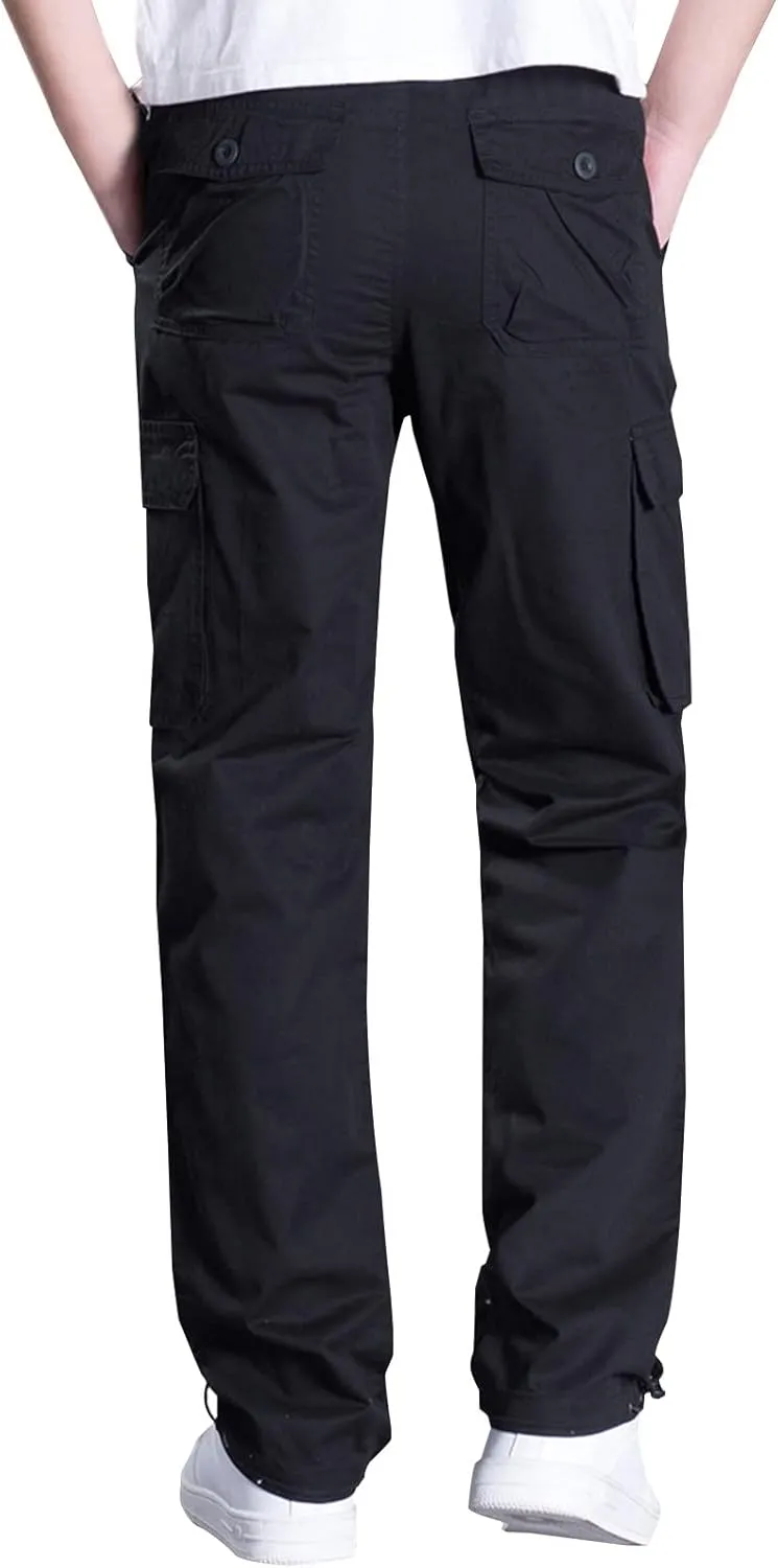Muscularfit Men's Pants Stretch Relaxed Fit Joggers Athletic Cargo Pant Casual Loose Straight Sweatpants with Pockets Trouser