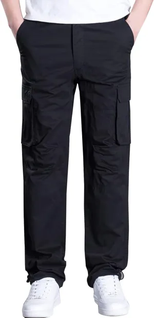 Muscularfit Men's Pants Stretch Relaxed Fit Joggers Athletic Cargo Pant Casual Loose Straight Sweatpants with Pockets Trouser