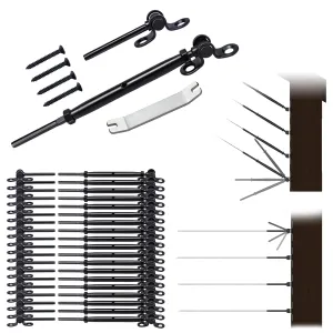Muzata 20 Pairs 1/8" Black Cable Railing Hardware Kit Swage Toggle Turnbuckle for Wood Post T316 Stainless Steel Deck Cable Railing System Angle 180° Adjustable Stairs 40 Pack CK07